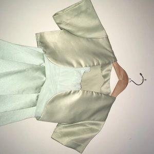 David's Bridal Sage flower girl dress